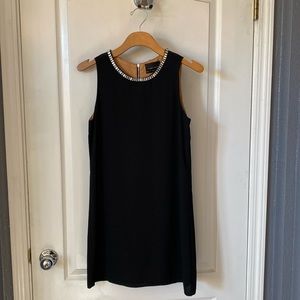 Holiday Wear -Black cocktail dress, scoop rhinestone neck